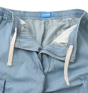 画像3: GLAZOS  　ライトデニム・ワイドカーゴパンツ　80；黒 (3)