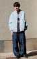 画像2: GLAZOS  　ライトデニム・ワイドカーゴパンツ　80；黒 (2)