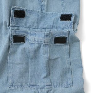 画像4: GLAZOS  　ライトデニム・ワイドカーゴパンツ　80；黒 (4)
