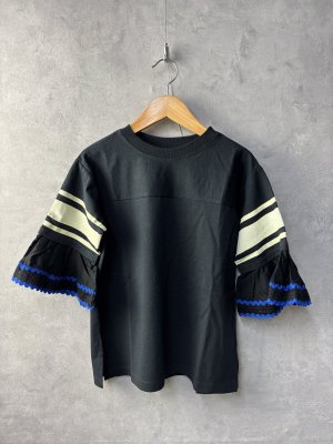 画像1: 2025春夏 　GTH　	 	 カラフルテープツカイ フレアスリーブ TEE　　2；黒 (1)