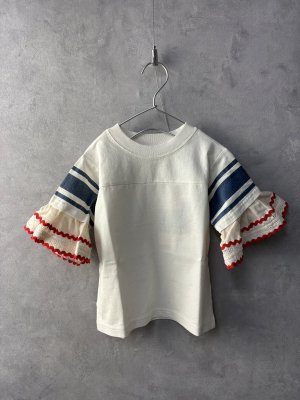 画像1: 2025春夏 　GTH　	 	 カラフルテープツカイ フレアスリーブ TEE　　１；白 (1)