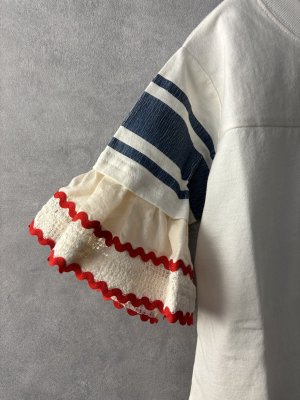 画像2: 40%off 2025春夏 　GTH　	 	 カラフルテープツカイ フレアスリーブ TEE　　１；白 (2)