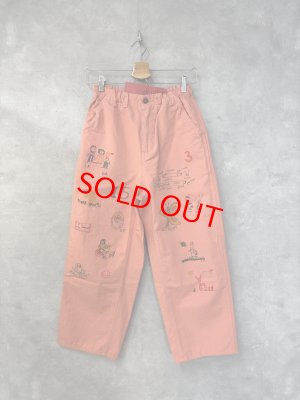 画像1: 2025春夏　DENIMDUNGAREE　 　メンサテンラクガキパンツ　　6：ピンク　 (1)