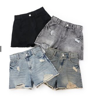 画像4: 30%off Lovetoxic  【LTXC】ダメージデニムショートパンツ  50;紺  サイズ;L(160) (4)