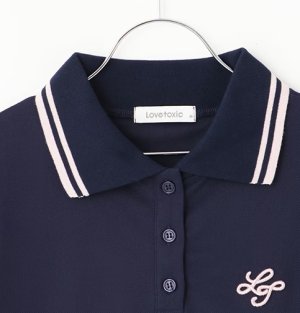 画像3: 30%off Lovetoxic  半袖ポロワンピース　　80；クロ (3)