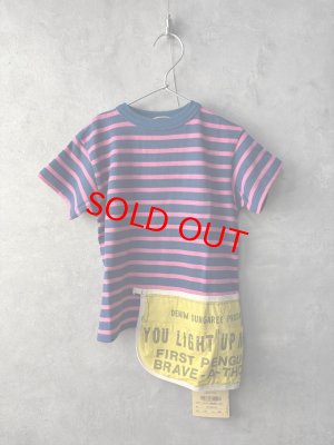 画像1: 2025春夏　DENIMDUNGAREE　　ボーダーテンジク ポケット TEE　　4；紺 (1)