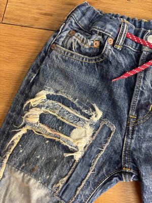 画像2: 40%off 2025春夏　DENIMDUNGAREE　　12ozHOME MADEデニム リメイク イージー PN　14；ブルー (2)