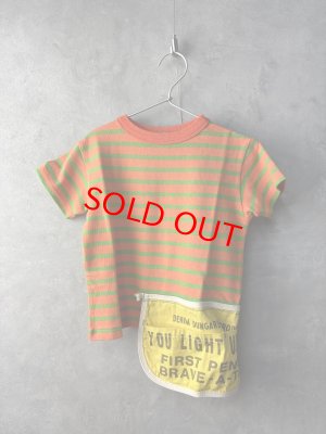画像1: 2025春夏　DENIMDUNGAREE　　ボーダーテンジク ポケット TEE　　15；オレンジ (1)