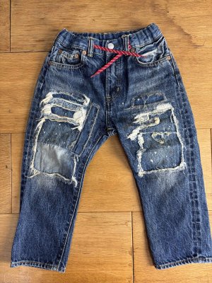 画像1: 2025春夏　DENIMDUNGAREE　　12ozHOME MADEデニム リメイク イージー PN　14；ブルー (1)