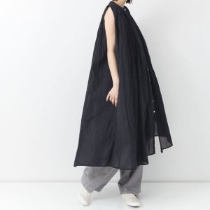 画像2: VC 　　スリーブレスギャザーブラウス *Long  　　BLACK　　  サイズ：F (2)