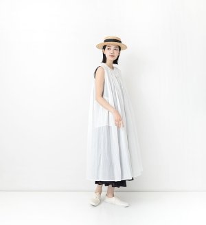 画像3: VC 　　スリーブレスギャザーブラウス *Long  　　WHITE 　　  サイズ：F (3)