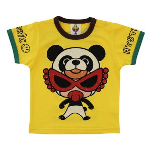 画像1: MY FIRST HYSTERIC　SELFISH BABY ANIMAL MINI リンガー半袖Tシャツ　　60;イエロー (1)