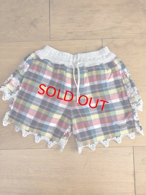 画像1: 40%off 2025春夏 DENIMDUNGAREE  マドラスチェック スカラップ SPN  5;赤  サイズ;140 (1)