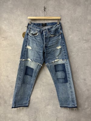 画像1: 2025春夏　MARET(マレ)    MEN’S デニムダメージロングパンツ　　14；BLUE (1)