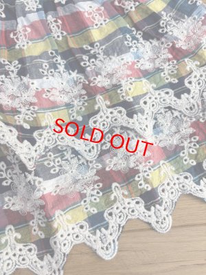 画像3: 40%off 2025春夏 DENIMDUNGAREE  マドラスチェック スカラップ SPN  5;赤  サイズ;140 (3)