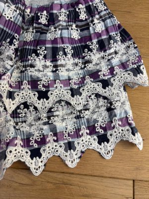 画像2: 40%off 2025春夏 DENIMDUNGAREE  マドラスチェック スカラップ SPN  4;紺  サイズ;130 (2)