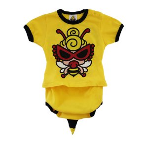 画像1: MY FIRST HYSTERIC　LITTLE BEE しっぽ付き 半袖ロンパース　　60；イエロー　サイズ；80 (1)