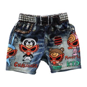 画像1: MY FIRST HYSTERIC　SELFISH BABY 裏毛 Like a denim Viscotex ショートパンツ  　45；インディゴ (1)