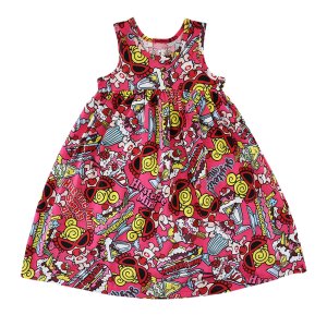 画像1: Hystericmini　HYSTERIC MINI SWEETS PARLOUR総柄 ワンピース　29；ピンク系 (1)