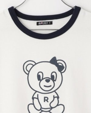 画像4: 30%off by LOVEiT  　　ラビ子袖あきリボンTシャツ　　81：チャコール (4)