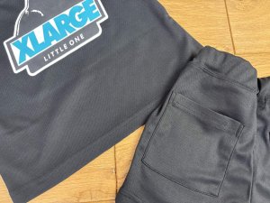 画像5: 30%off XLARGE KIDS 配色ロゴ半袖T+ショートパンツセット  80;黒 (5)