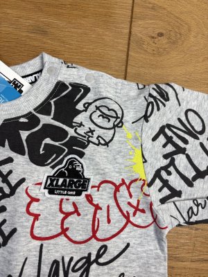 画像2: 30%off XLARGE KIDS　グラフティ総柄半袖Tシャツ　　85；TOP・グレー (2)