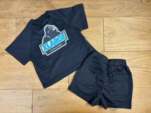 画像4: 30%off XLARGE KIDS 配色ロゴ半袖T+ショートパンツセット  80;黒 (4)