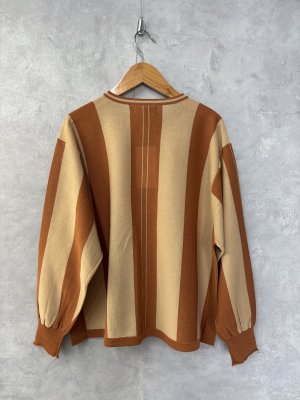 画像4: 30%off doux blue　シアーストライプカーディガン　　45：ブラウン　　サイズ；FREE (4)