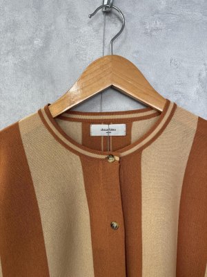 画像2: 30%off doux blue　シアーストライプカーディガン　　45：ブラウン　　サイズ；FREE (2)
