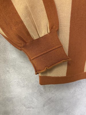 画像3: 30%off doux blue　シアーストライプカーディガン　　45：ブラウン　　サイズ；FREE (3)