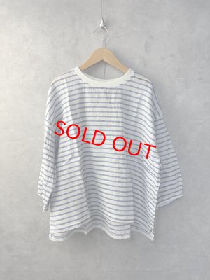 画像1: NATURAL LAUNDRY　ドット＆BDワイドプルオーバー　　152；ブルーボーダー　　サイズ:2 (1)