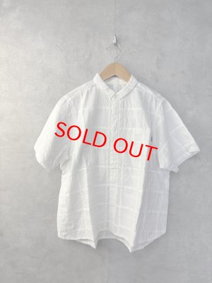 画像1: NATURAL LAUNDRY　STパッチ半袖シャツ　121；ホワイト　　サイズ:2 (1)