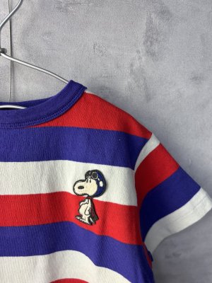 画像2: 40%off 2025春夏 DENIMDUNGAREE   ワイドボーダーテンジク SNOOPY TEE  91;クレイジー (2)