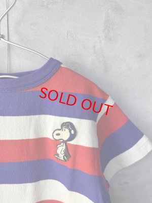 画像2: 40%off 2025春夏　DENIMDUNGAREE 　　ワイドボーダーテンジク SNOOPY TEE　　91；クレイジー (2)