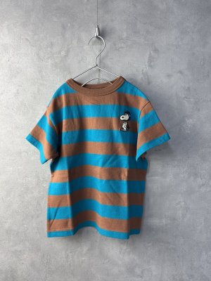 画像1: 2025春夏　DENIMDUNGAREE 　　ワイドボーダーテンジク SNOOPY TEE　　7；茶 (1)
