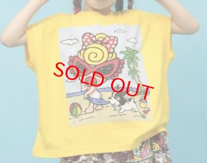 画像1: Hystericmini　SUMMER TIME WITH J フレンチスリーブ Tシャツ   60；イエロー (1)