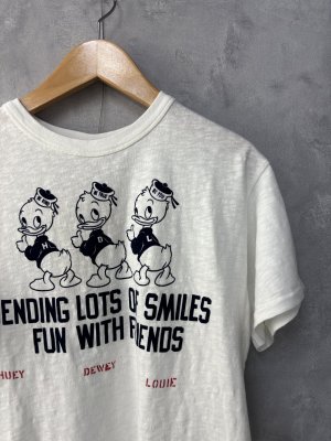 画像2: DENIMDUNGAREE  テンジク HUEY DEWEY LOUIE TEE 1;白    サイズ;01 (2)