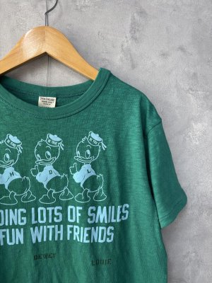 画像2: DENIMDUNGAREE  テンジク HUEY DEWEY LOUIE TEE 8;グリーン (2)