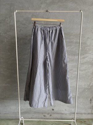 画像1: LILOU+LILY 　TYPEWRITER CLOTH DUNGAREE&STRIPE WIDE PANTS　ブルーストライプ　　size:38 (1)