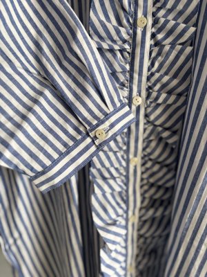 画像3: LILOU+LILY 　TYPEWRITER CLOTH DUNGAREE&STRIPE　FRILL DRESS　ブルーストライプ　　size:38 (3)