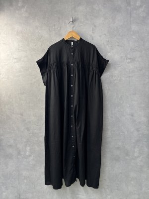 画像1: grin　　コットンリネンキャンブリックスリットスリーブワンピース　　990；ブラック　　サイズ；2 (1)