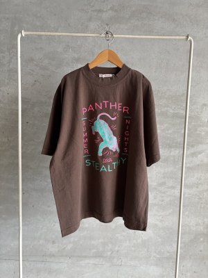 画像1: ALL HOURS 　 7.5OZ PIGMENT DYED HALF SLEEVE　PANTHER TEE　　ブラウン　　サイズ；1 (1)