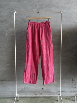 画像1: A VIEW FROM HERE　　 CRAPE EMBROIDERY PANTS 　　ピンク (1)
