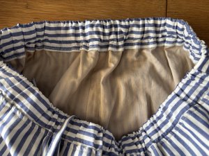 画像5: LILOU+LILY  TYPEWRITER CLOTH DUNGAREE&STRIPE WIDE PANTS ブルーストライプ  size:38 (5)