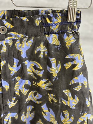 画像2: A VIEW FROM HERE BLOCK PRINT STRAIGHT PANTS   BLACK (2)