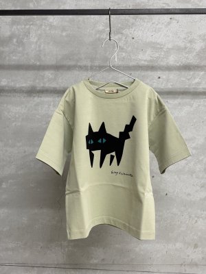 画像1: 2025春夏　FITH  　EK×FITH　サラサラ天竺　ねこ　Tシャツ　　8；グリーン　　サイズ；F (1)