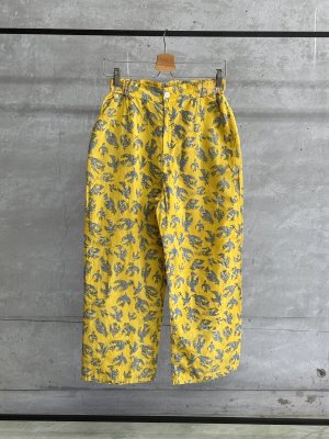 画像1: A VIEW FROM HERE BLOCK PRINT STRAIGHT PANTS　　　A.YELLOW (1)