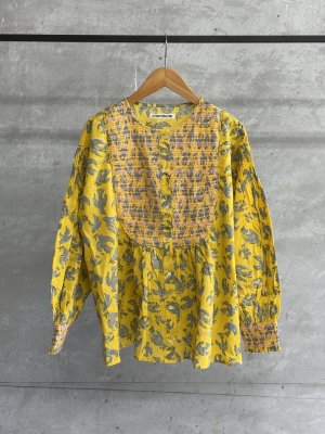 画像1: A VIEW FROM HERE　　 BLOCK PRINT SMOCKING BLOUSES　　A.YELLOW (1)
