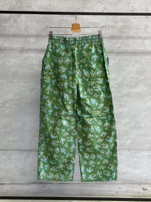 画像3: A VIEW FROM HERE BLOCK PRINT STRAIGHT PANTS　　　B.GREEN (3)