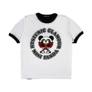 画像1: Hystericmini　PANDA MINI 半袖Tシャツ　　00:ホワイト (1)